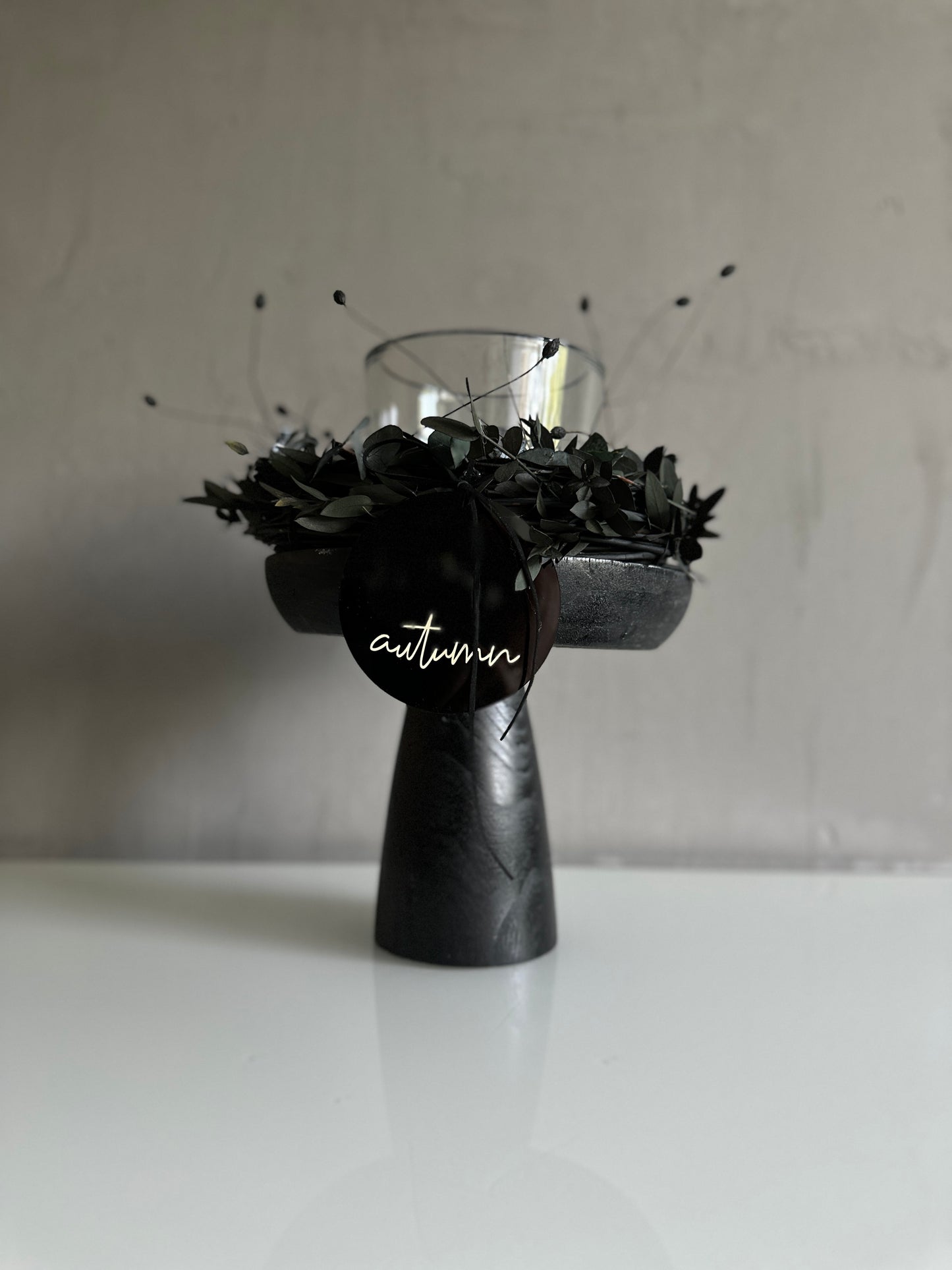 Candle plate - metal white