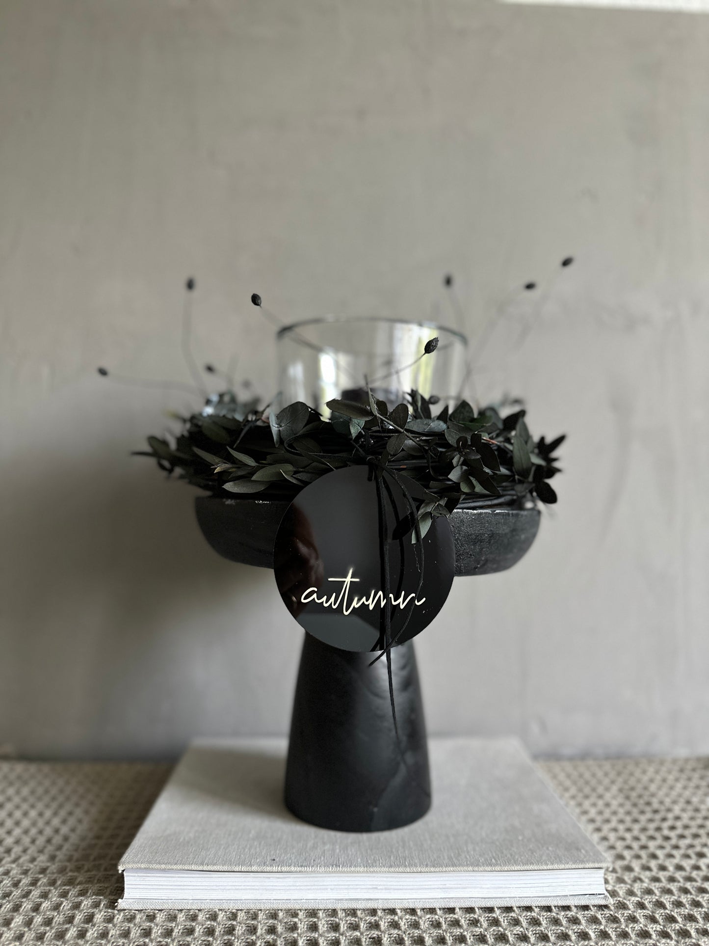 Candle plate - metal white