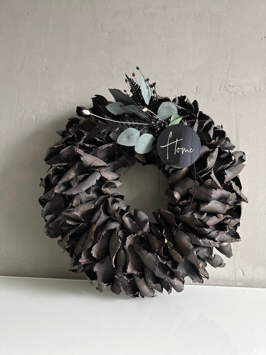 Door wreath - Palm black