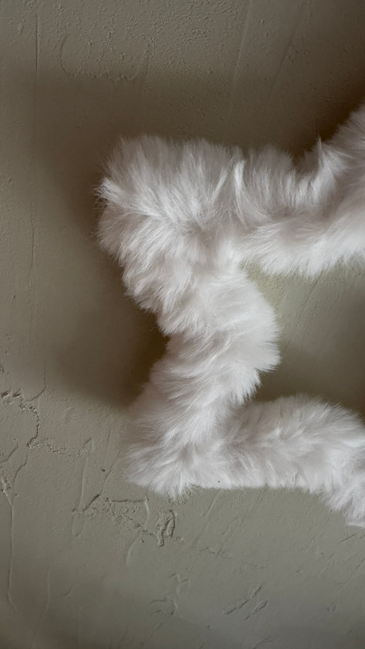white|  fake fur star