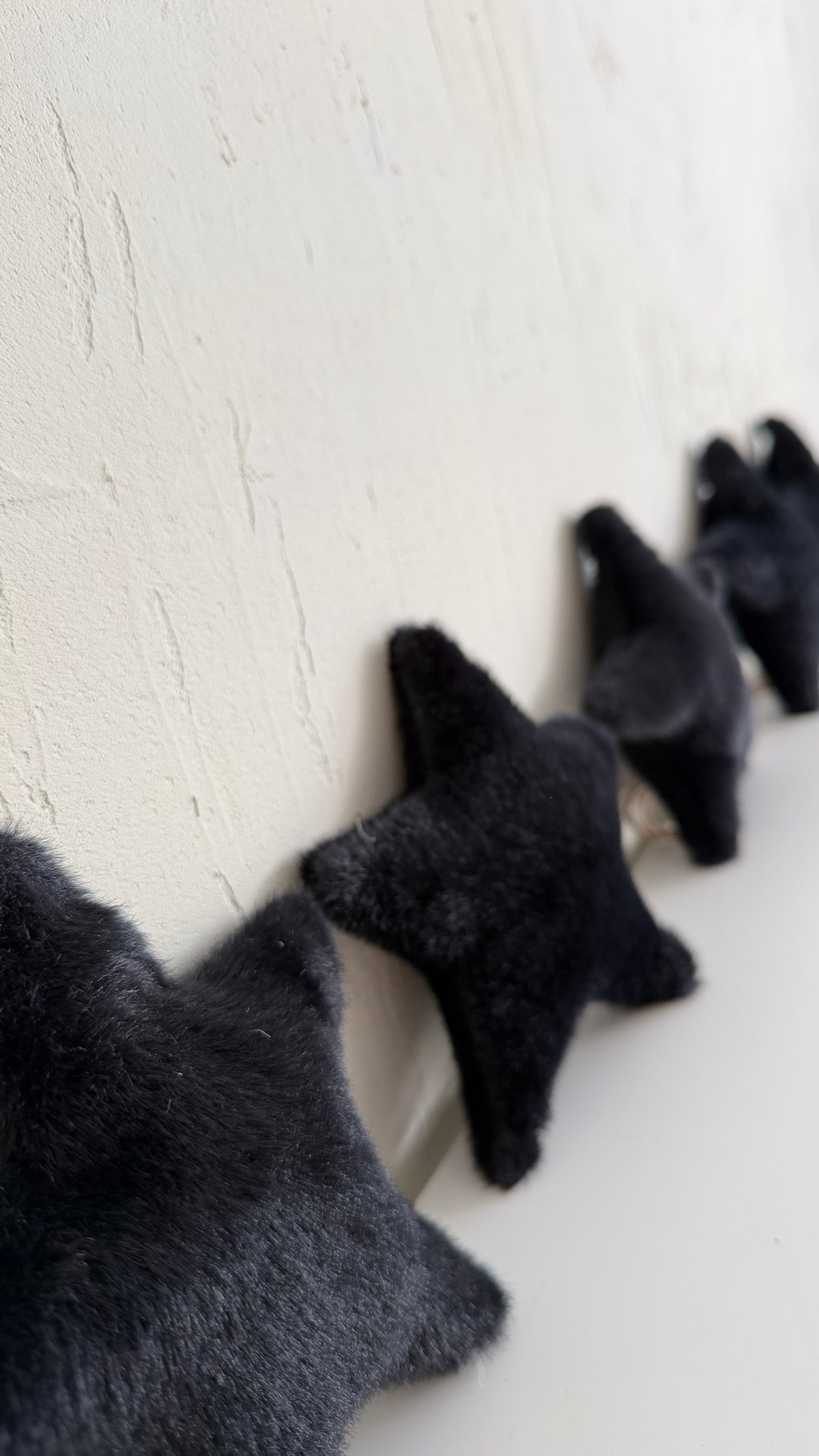black. fake fur | star