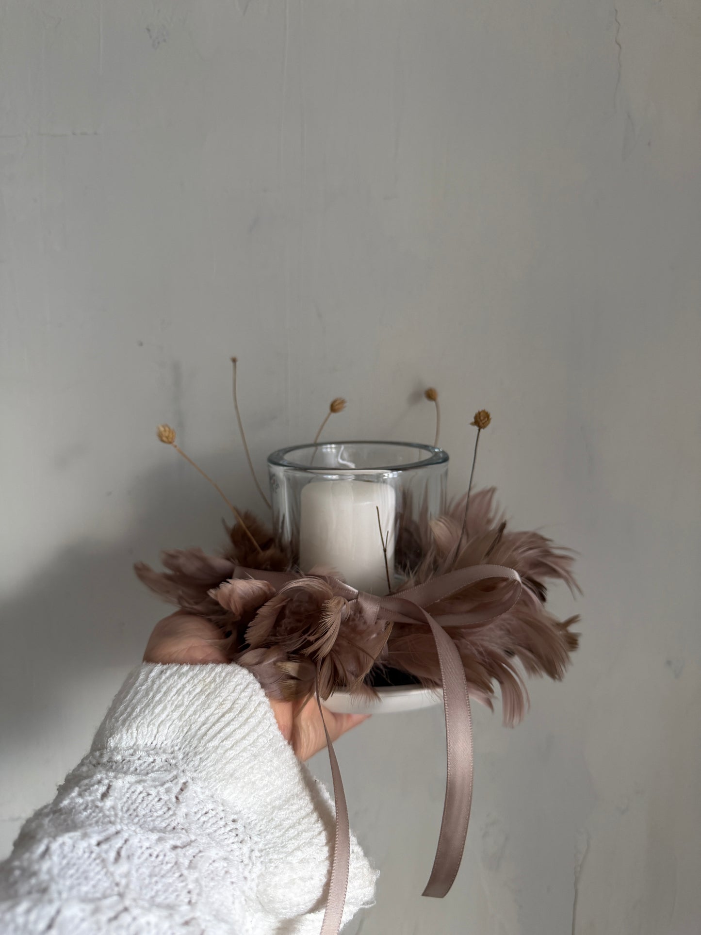 Candle plate -metal black