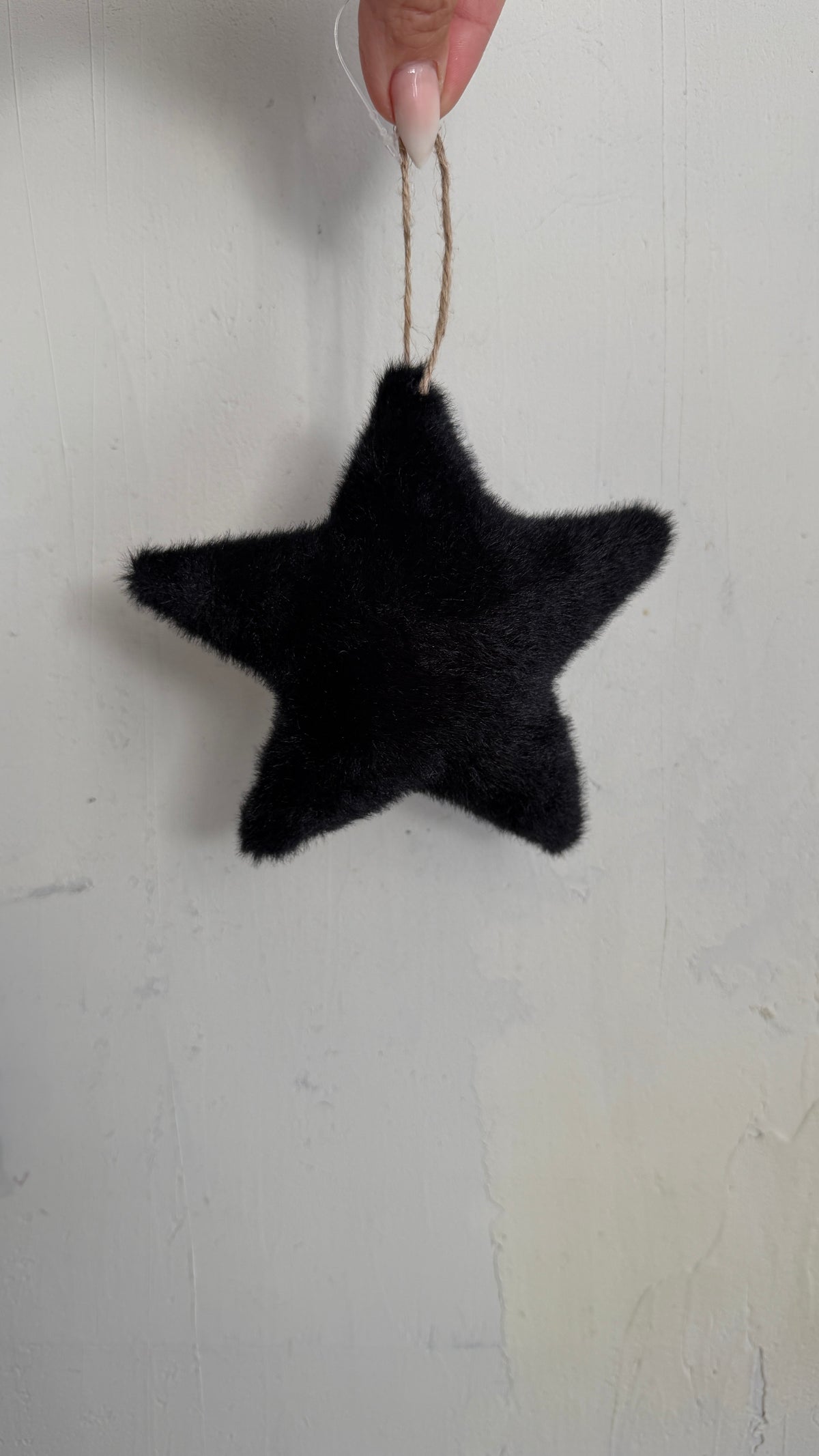 black. fake fur | star