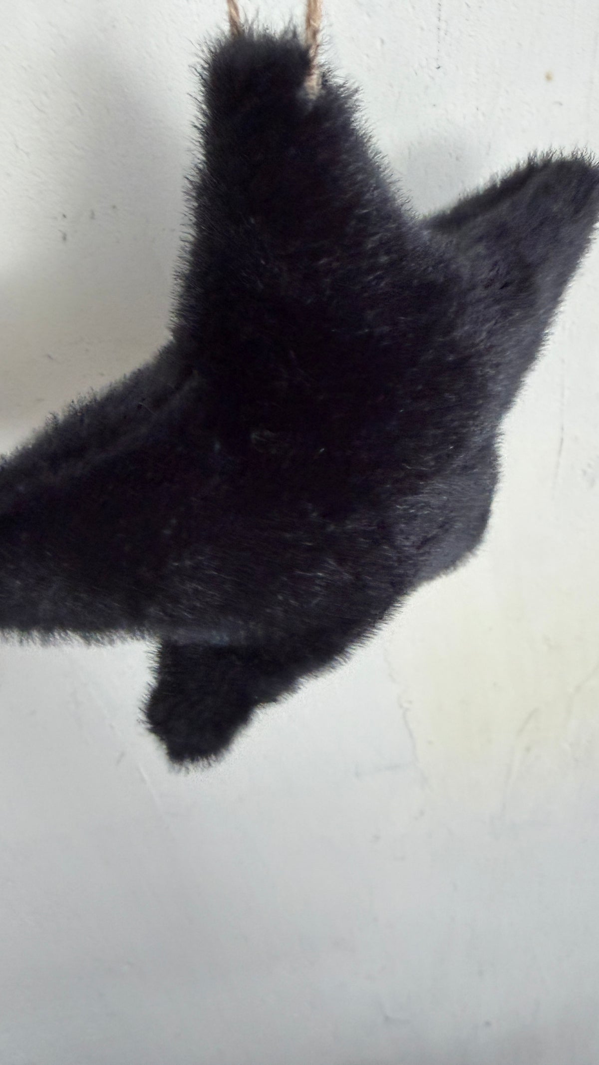 black. fake fur | star