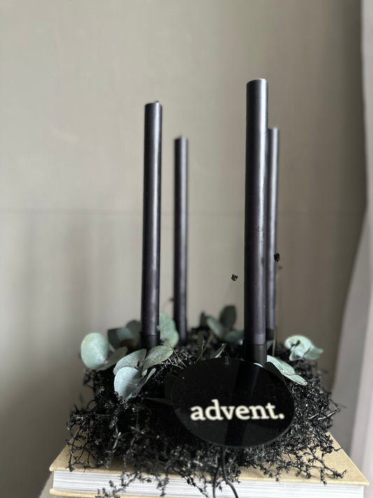 Set- Advent wreath black