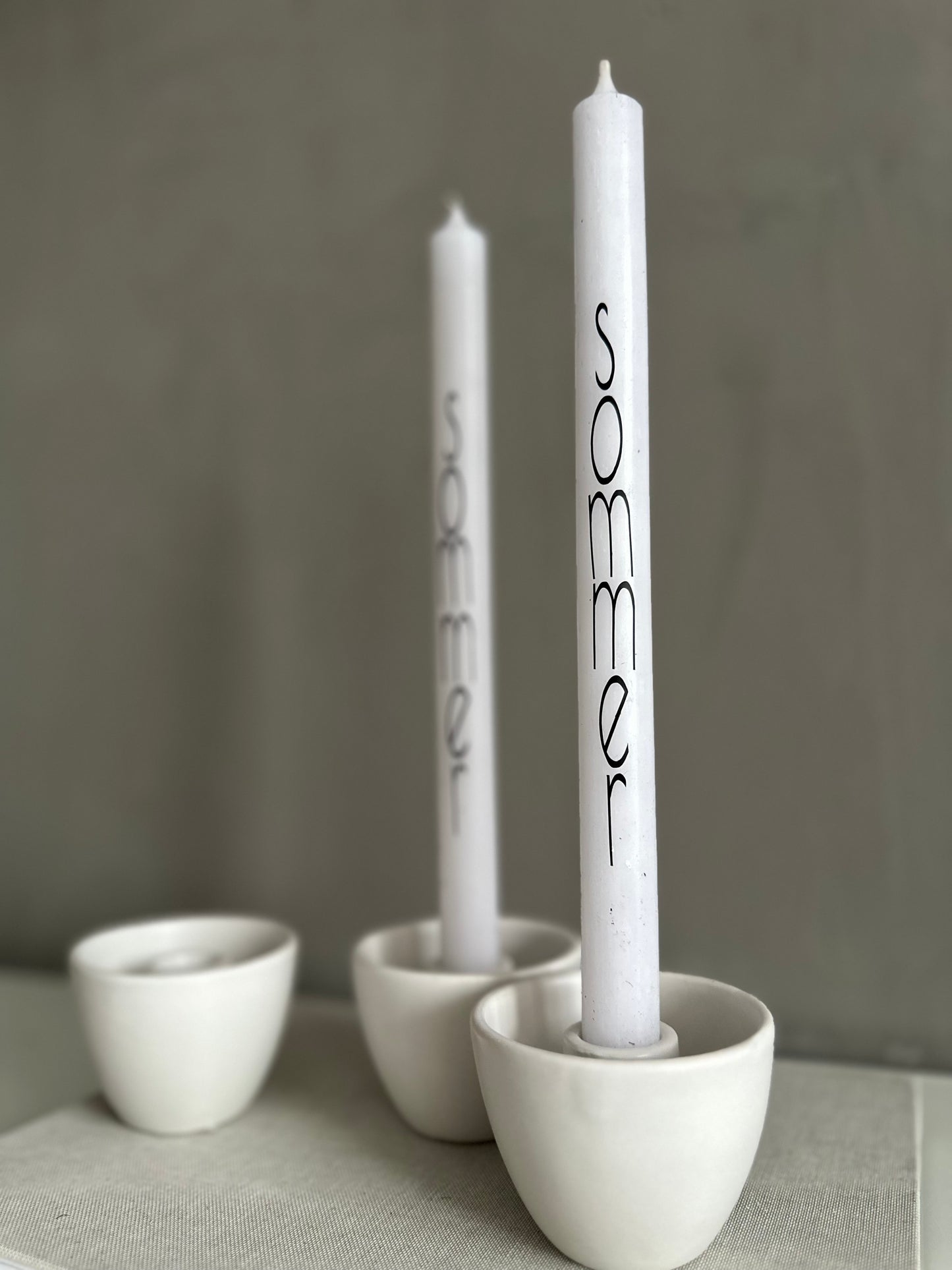 Lauvring candlestick with candle