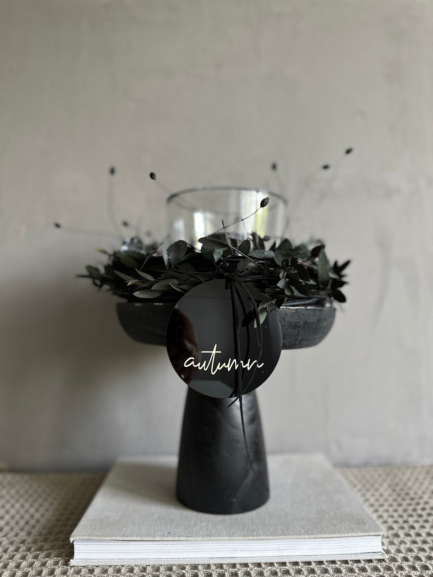 Candle plate - metal white