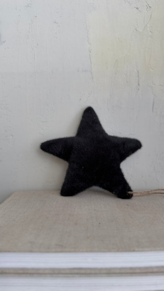 black. fake fur | star