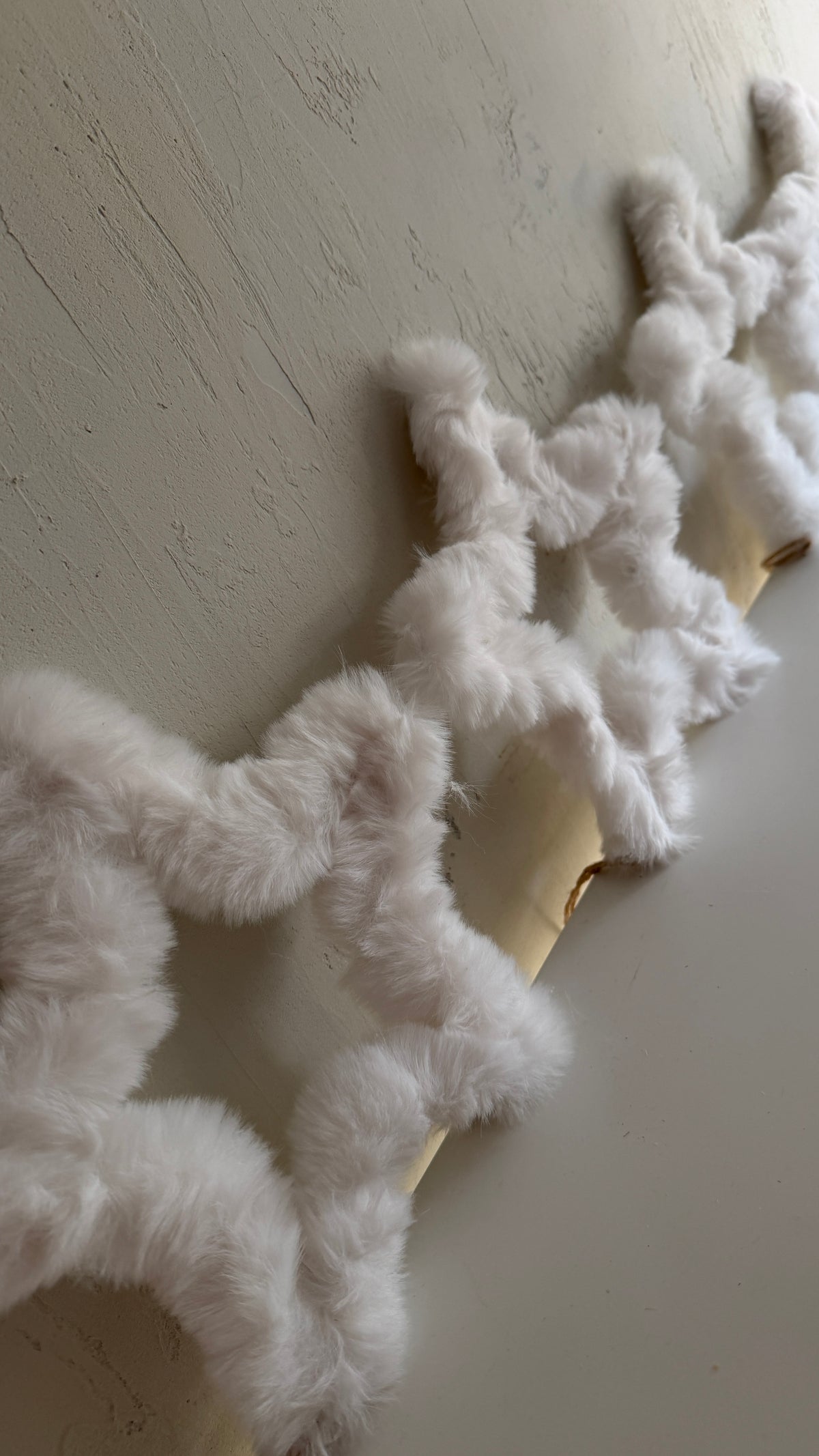 white|  fake fur star