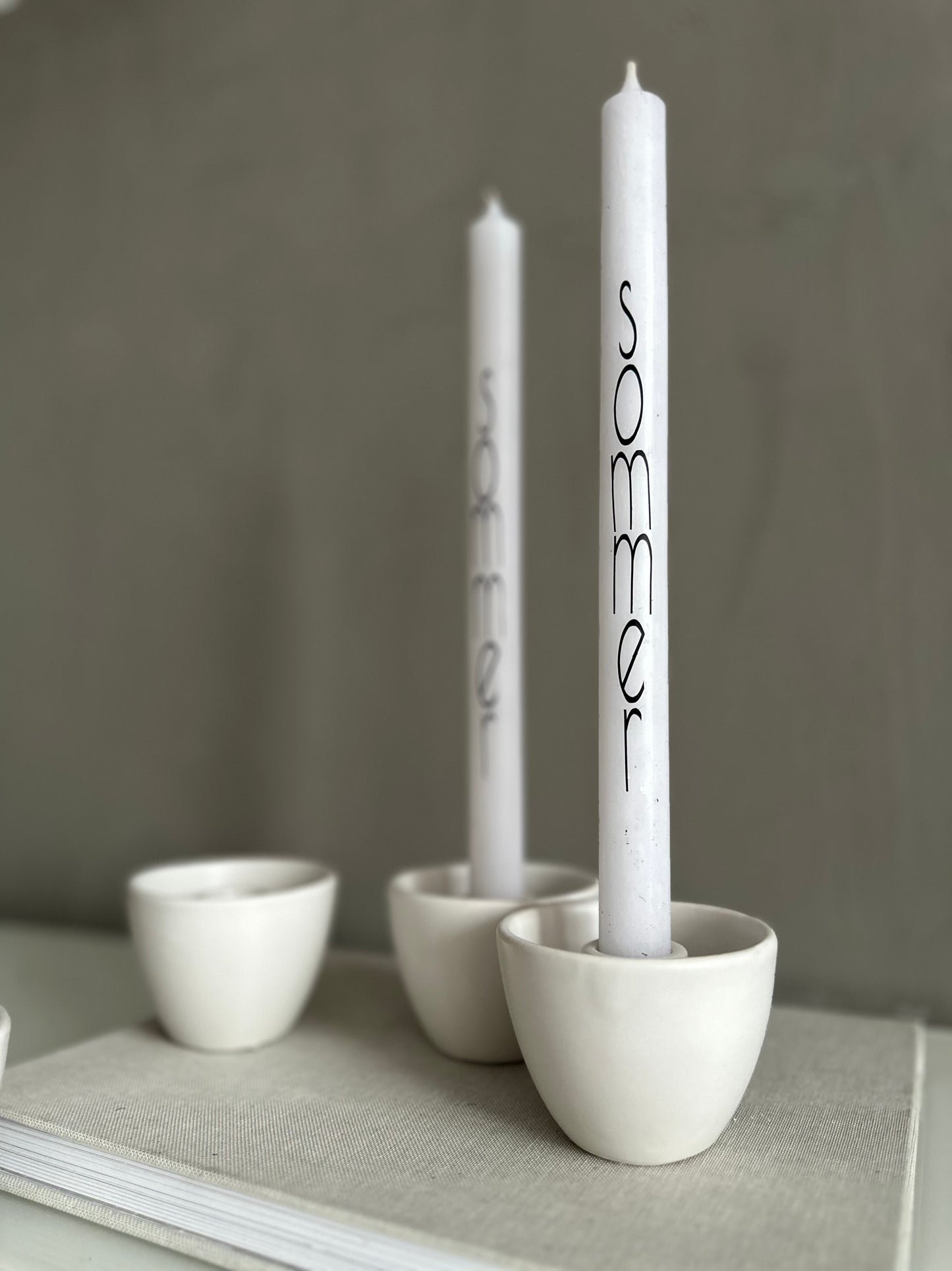 Lauvring candlestick with candle