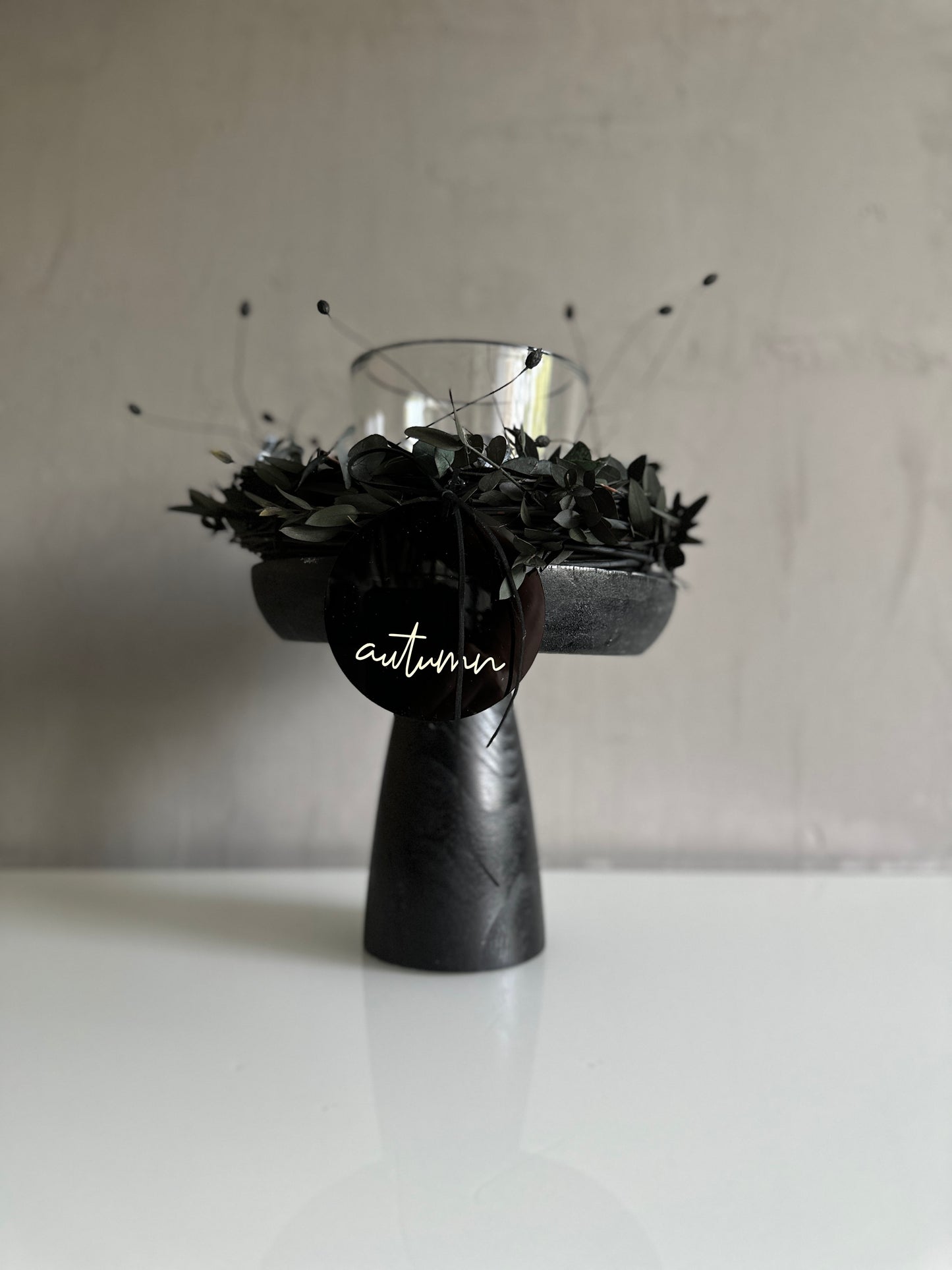 Candle plate - metal white