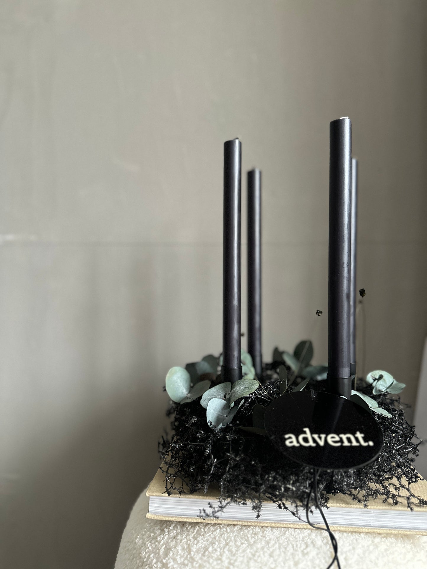 Set- Advent wreath black