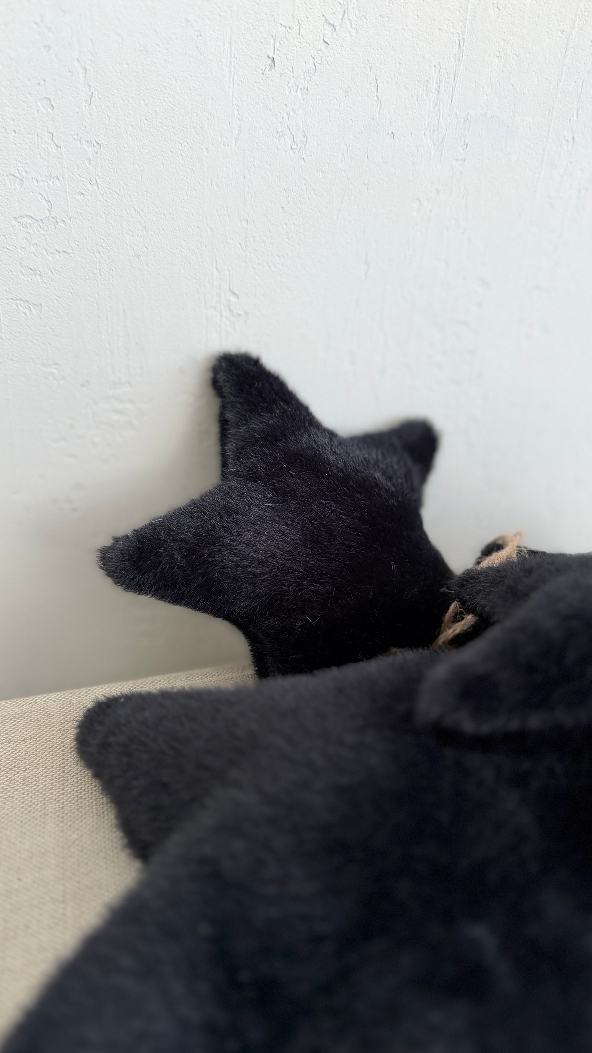 black. fake fur | star