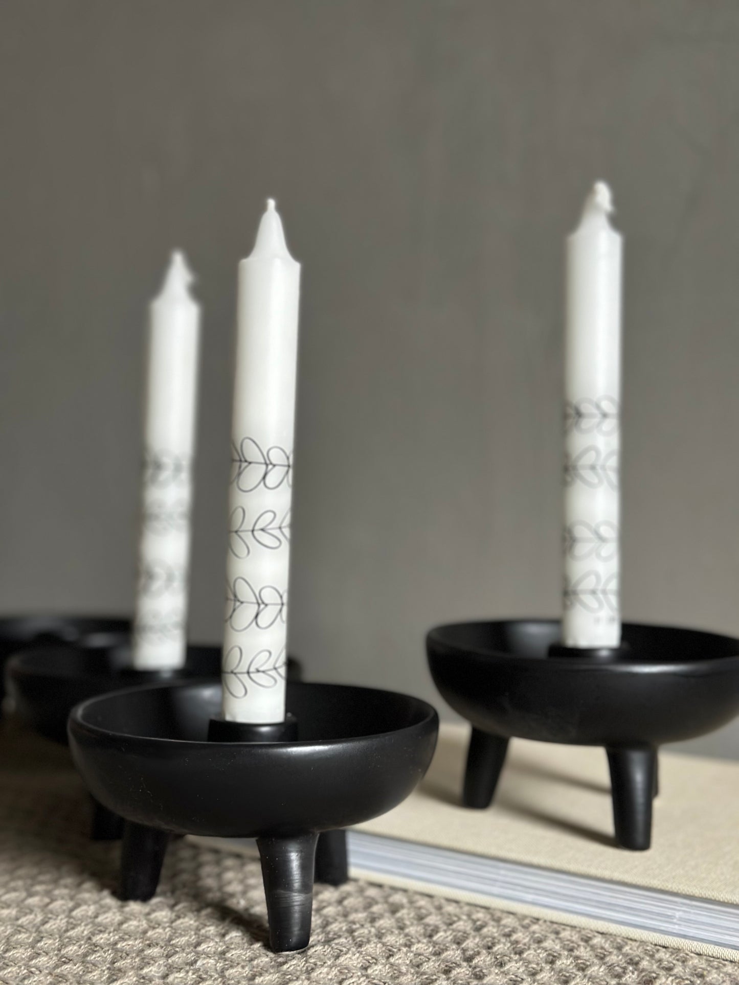 Candle plate - black