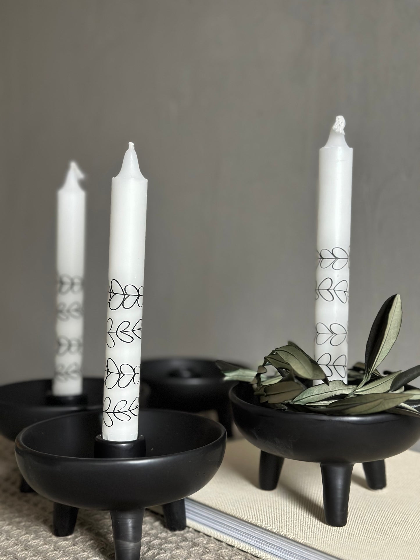 Candle plate - black