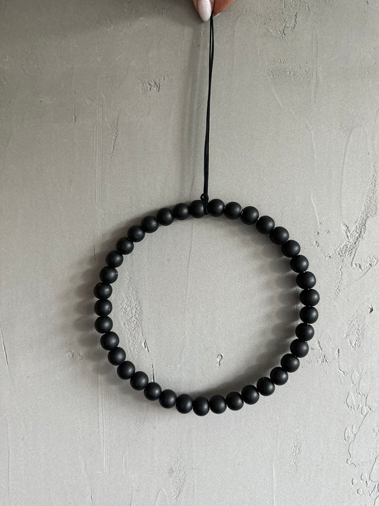 Wooden bead hoop black